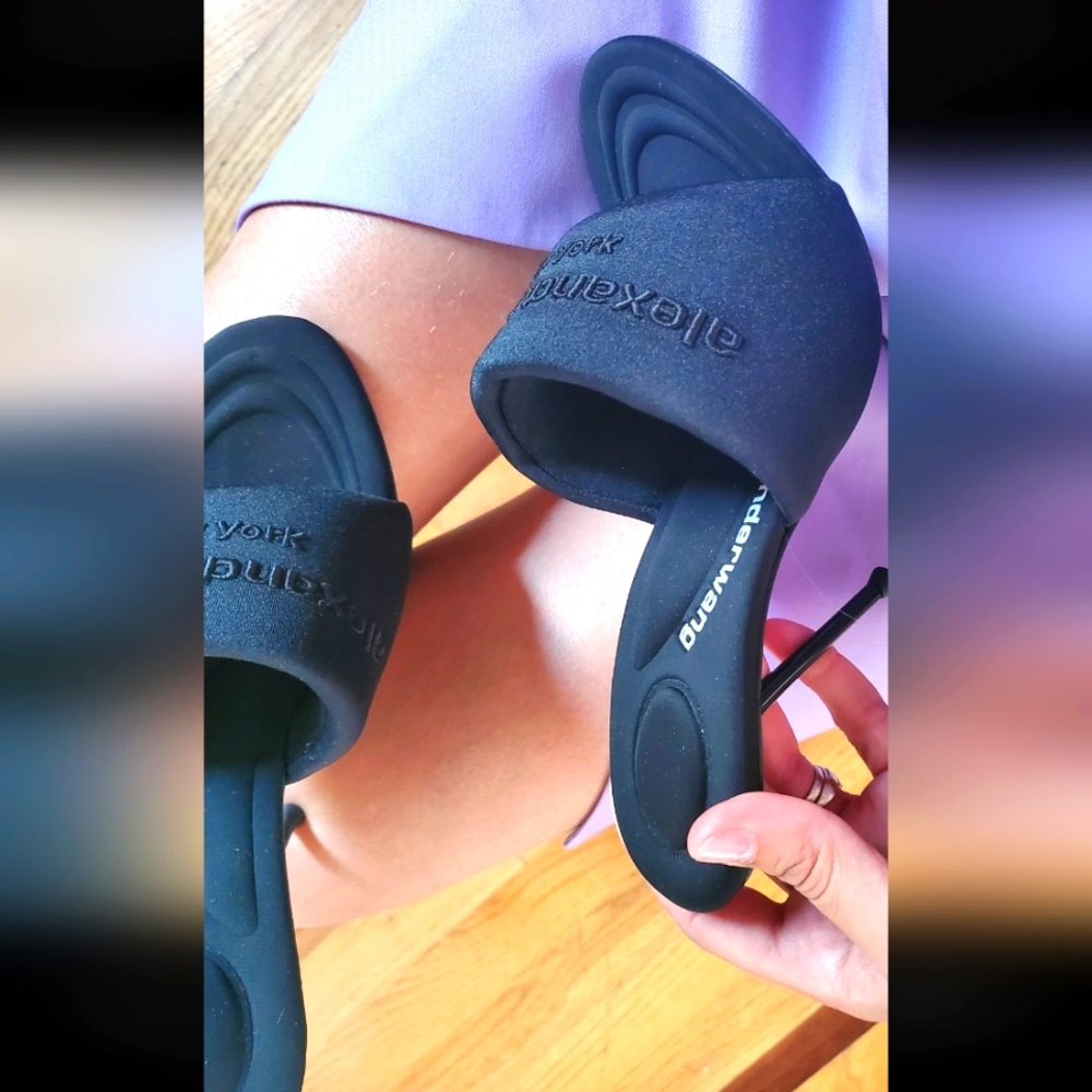 Alexander Wang Black Heeled Mules